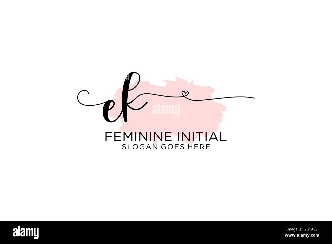 EK beauty monogram and elegant logo design handwriting logo of initial ...