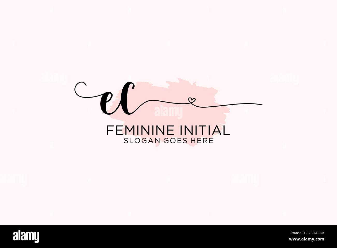EC beauty monogram and elegant logo design handwriting logo of initial ...