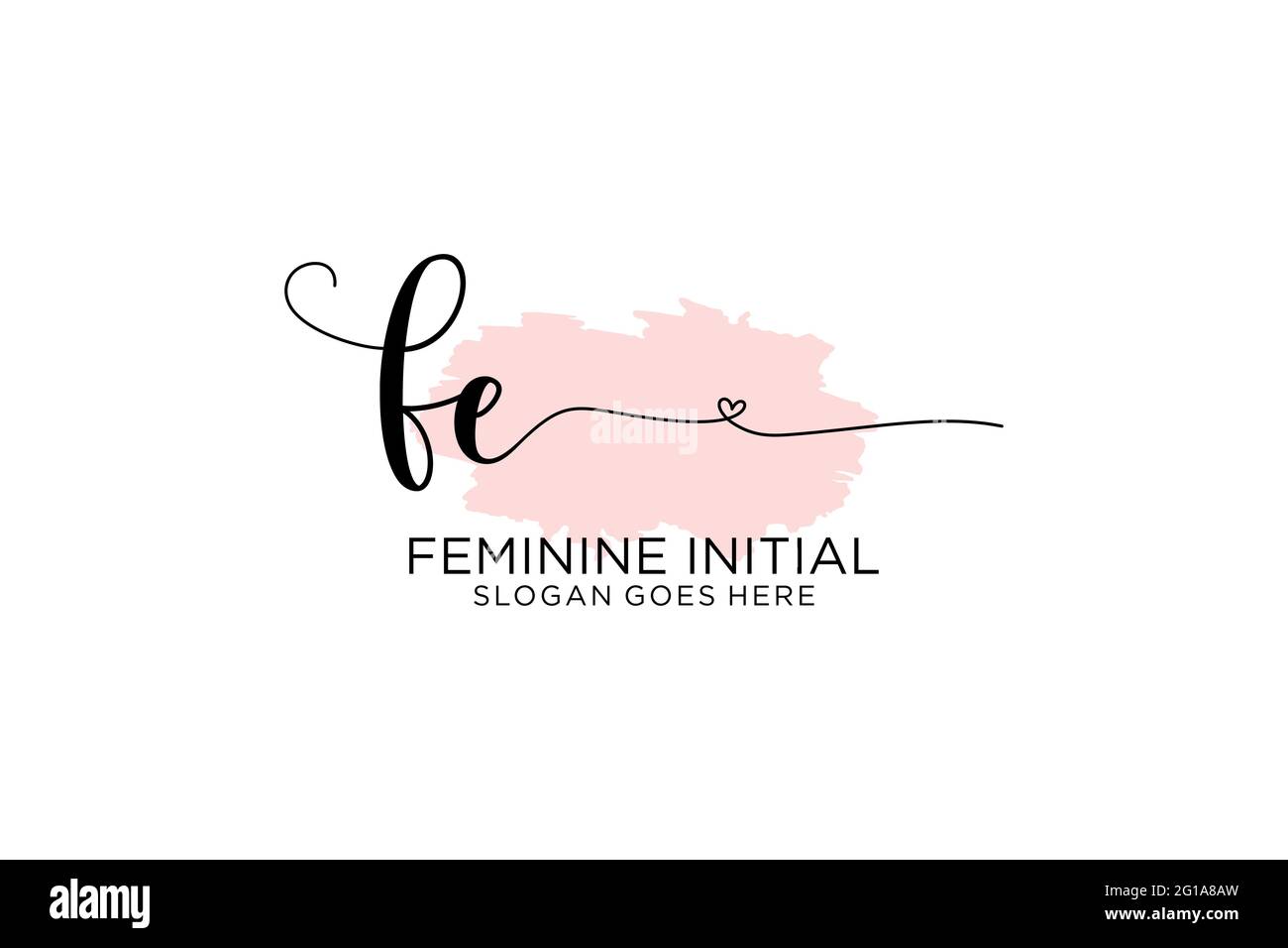 FE beauty monogram and elegant logo design handwriting logo of initial signature, wedding, fashion, floral and botanical with creative template. Stock Vector