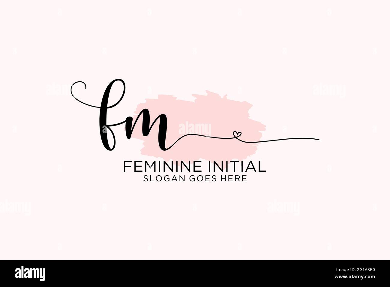 FM beauty monogram and elegant logo design handwriting logo of initial ...