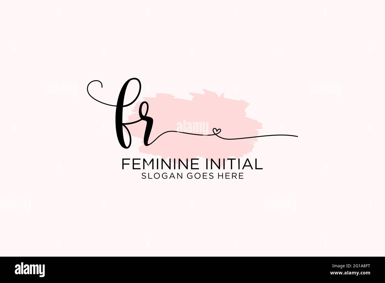 FR beauty monogram and elegant logo design handwriting logo of initial signature, wedding, fashion, floral and botanical with creative template. Stock Vector