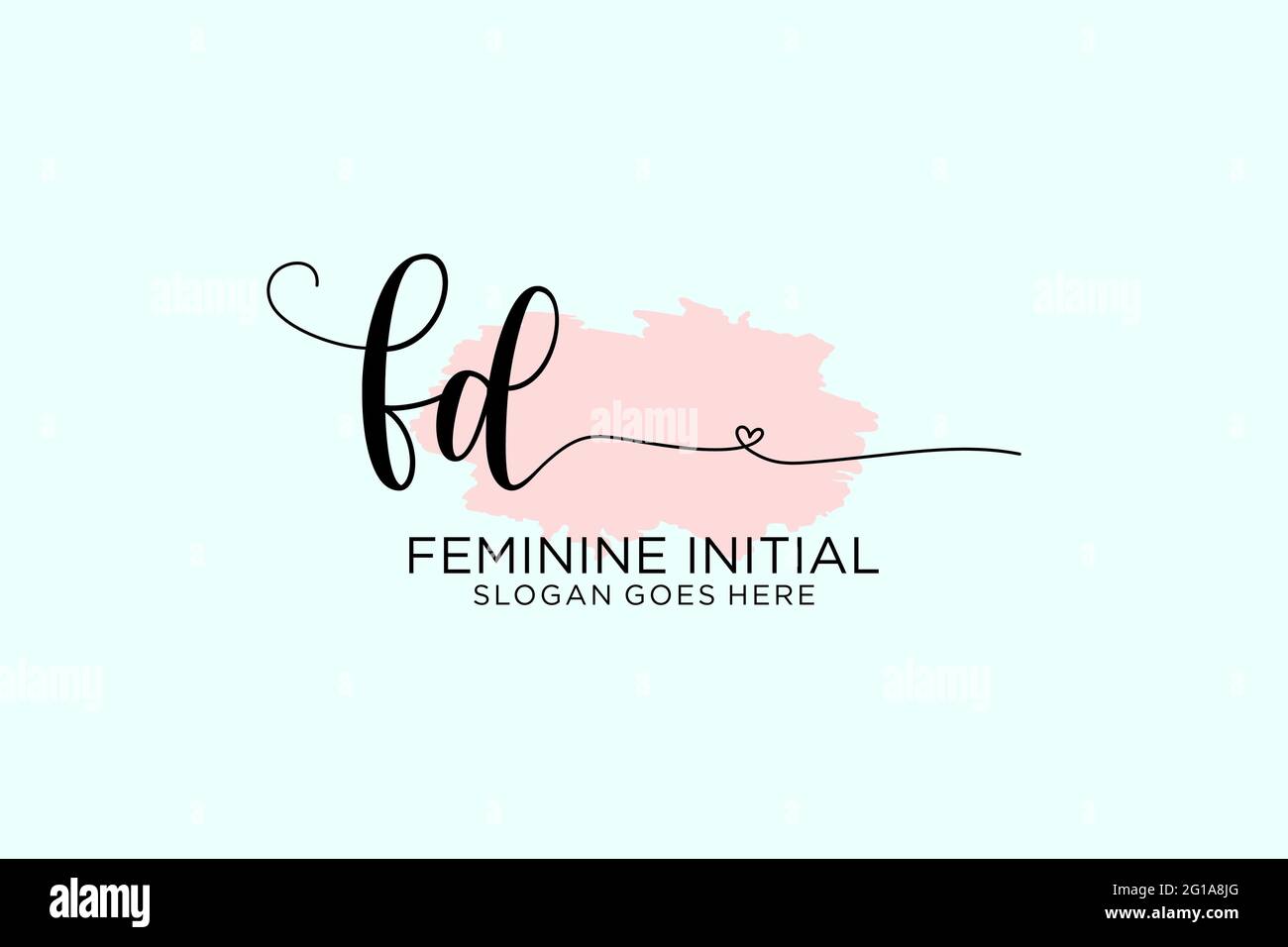 FD beauty monogram and elegant logo design handwriting logo of initial ...