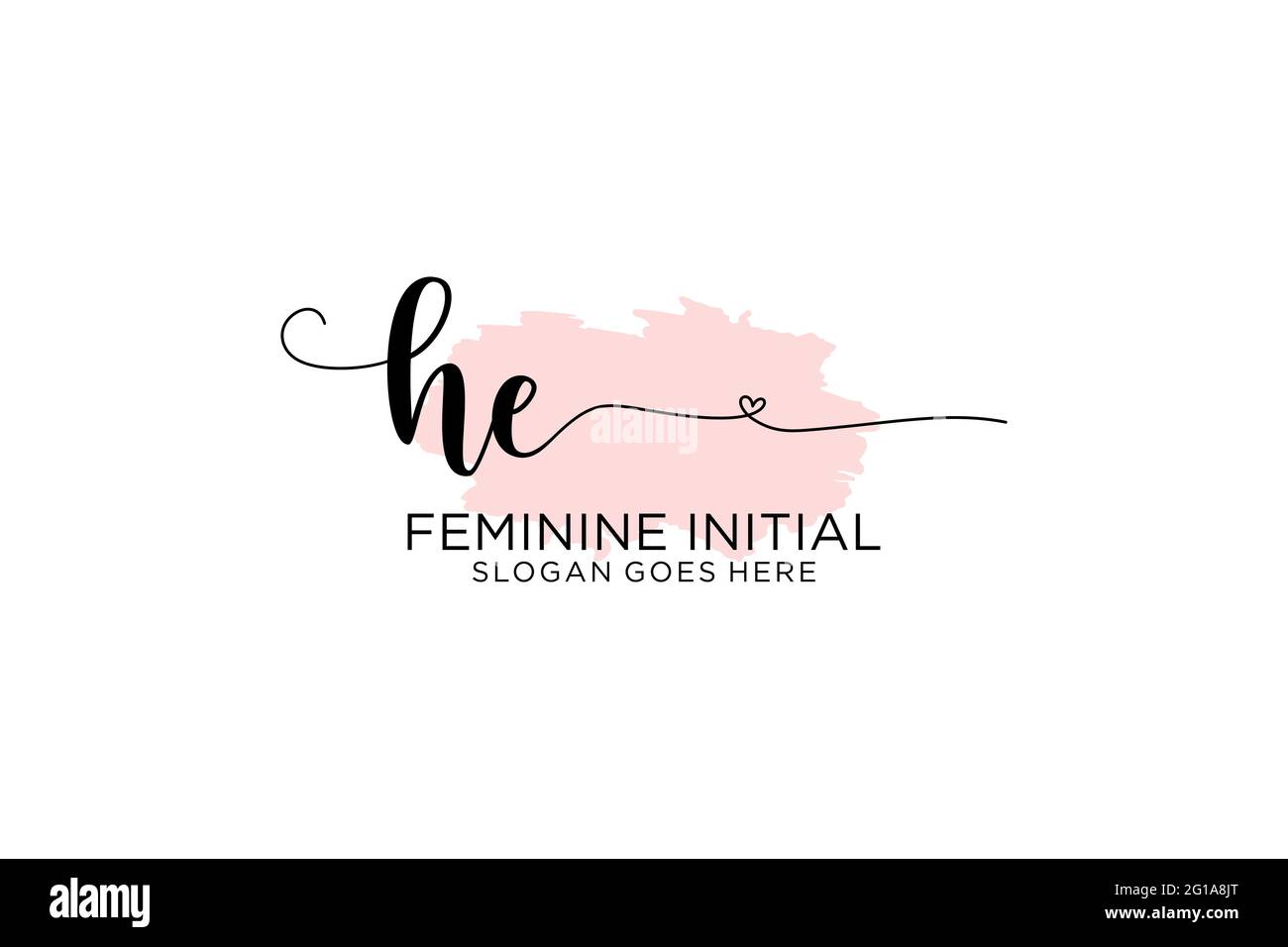 HE beauty monogram and elegant logo design handwriting logo of initial ...
