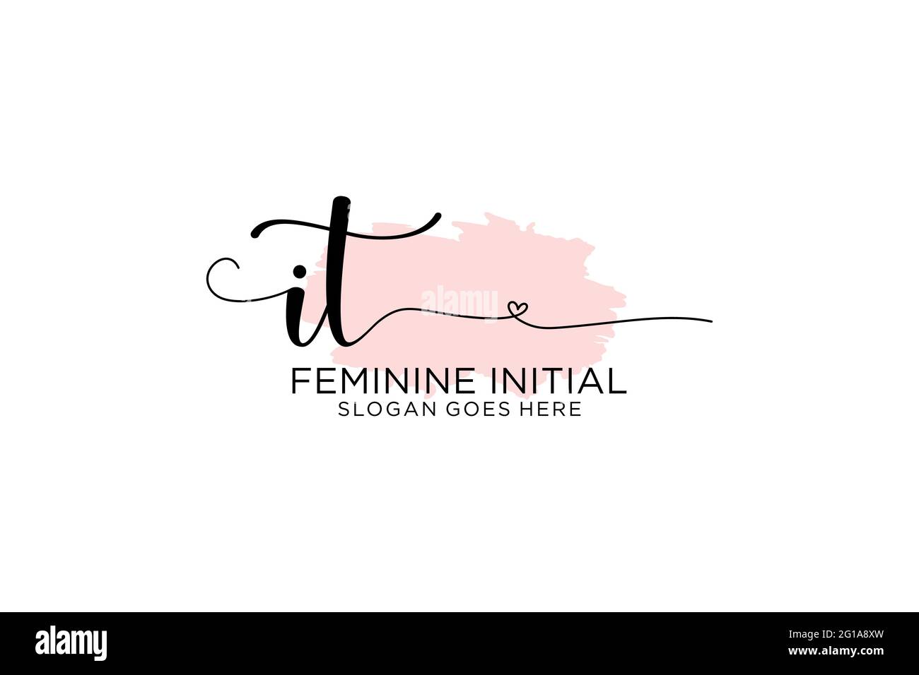 IT beauty monogram and elegant logo design handwriting logo of initial ...