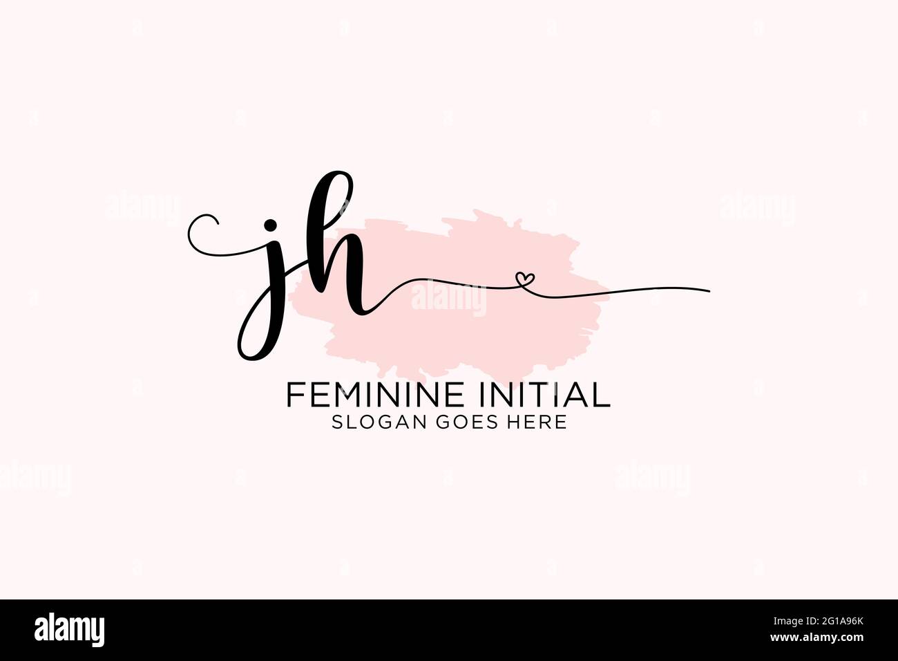 JH beauty monogram and elegant logo design handwriting logo of initial