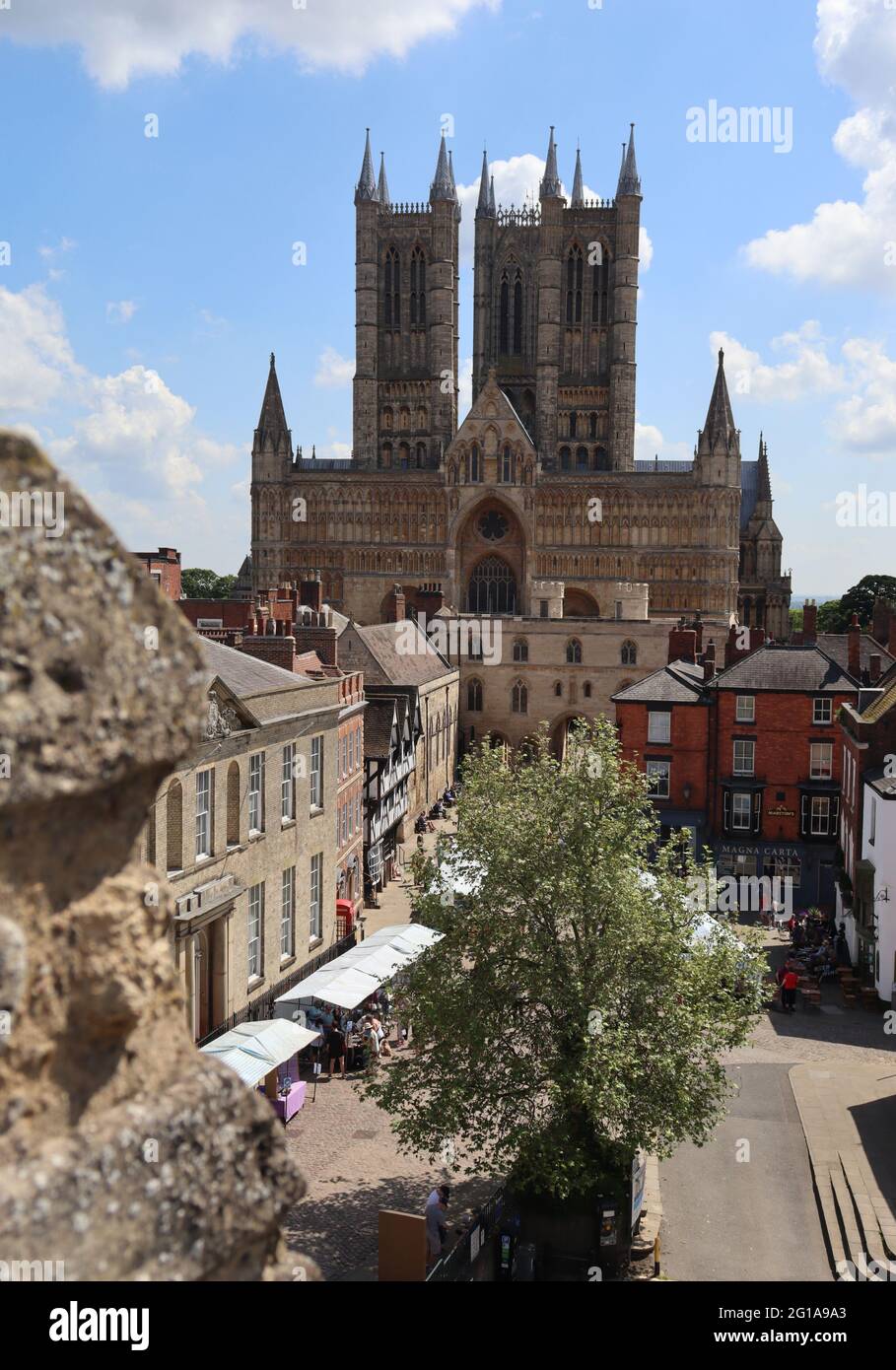 Lincoln cathedral from the castle Stock Photo