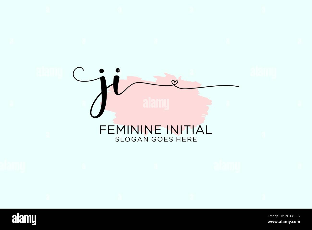 JI beauty monogram and elegant logo design handwriting logo of initial ...