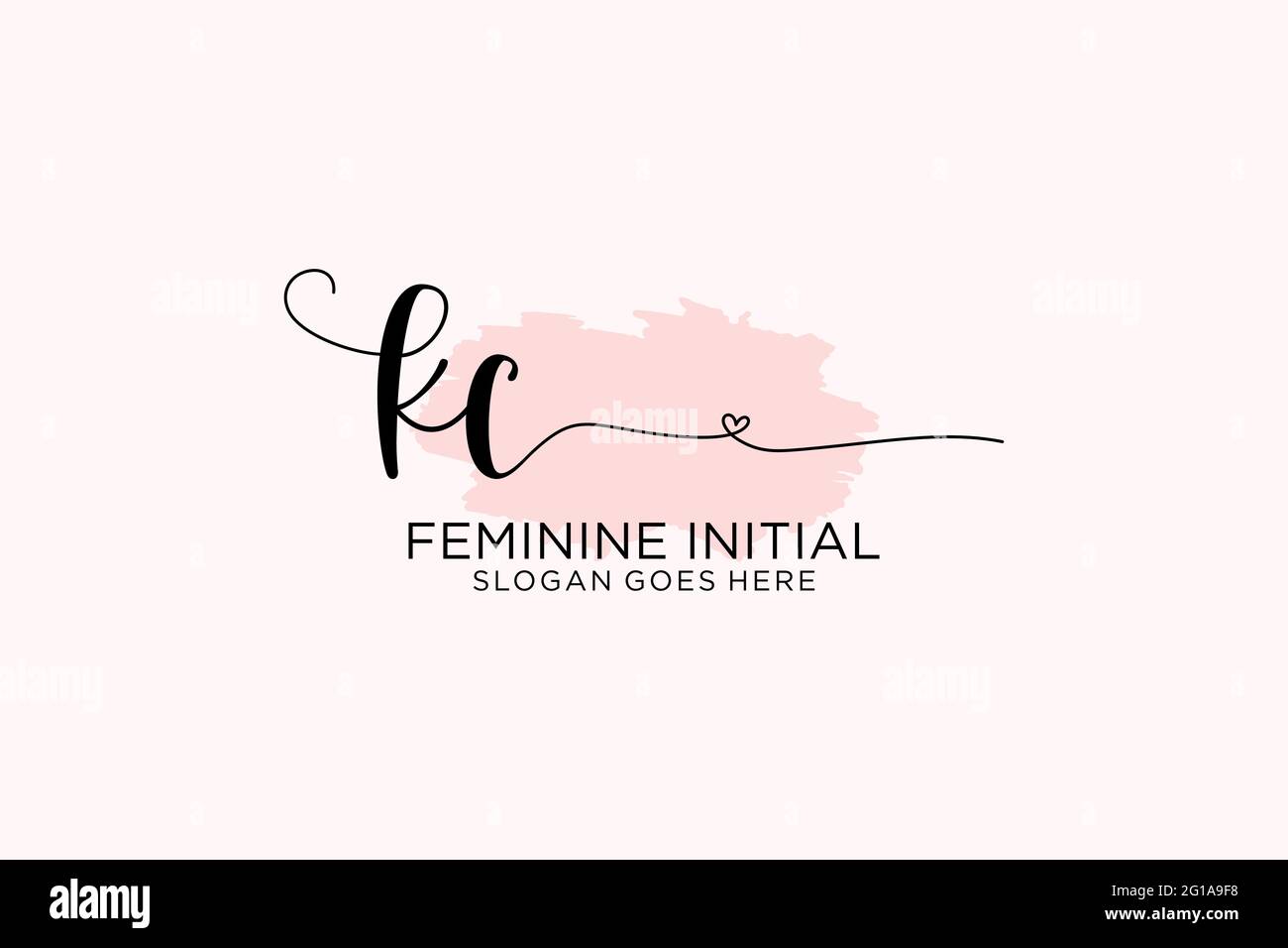 KC beauty monogram and elegant logo design handwriting logo of initial ...