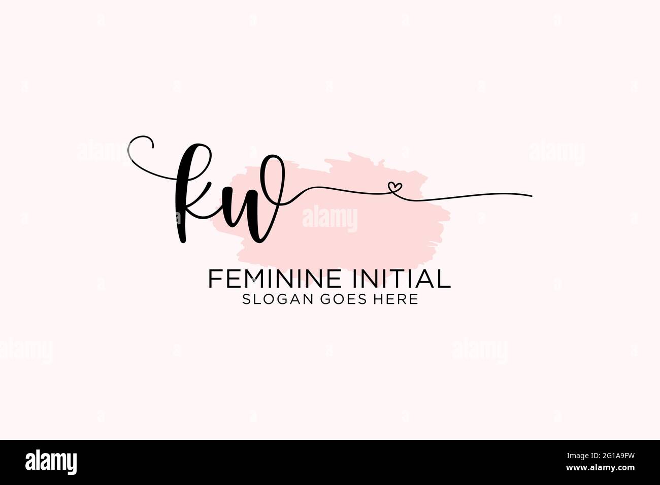 KW beauty monogram and elegant logo design handwriting logo of initial ...