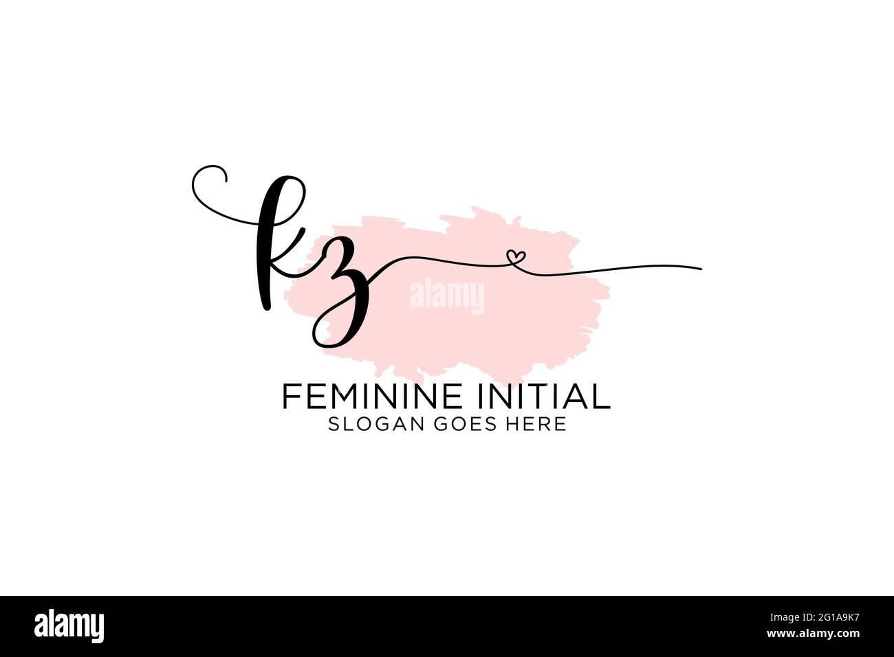 KZ beauty monogram and elegant logo design handwriting logo of initial ...