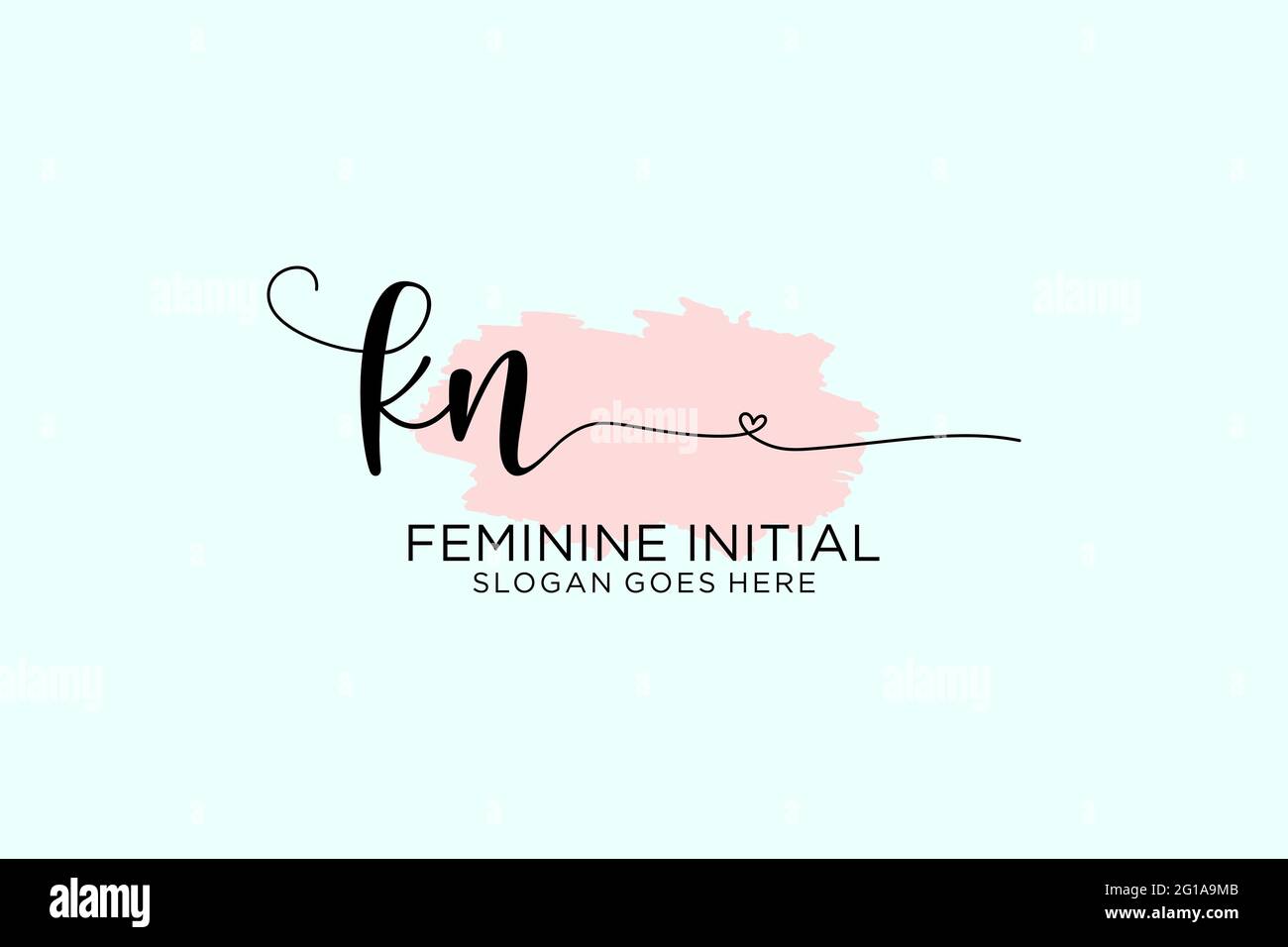 KN beauty monogram and elegant logo design handwriting logo of initial ...