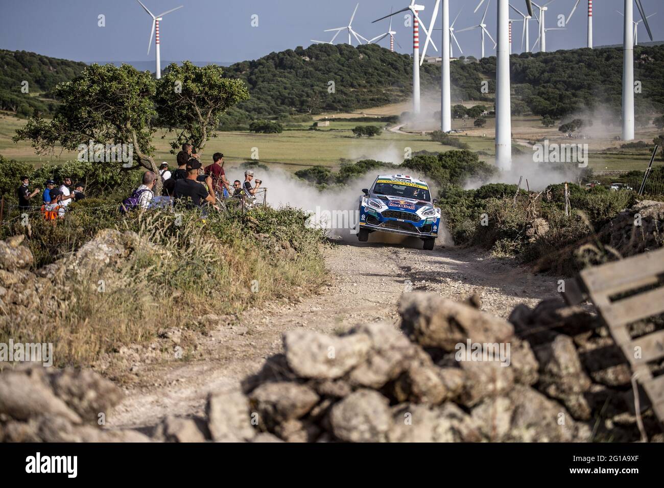 23 Fourmaux Adrien (fra), Jamoul Renaud (bel), M-Sport Ford World Rally Team, Ford Fiesta Mk II, action during the 2021 Rally Italia Sardegna, 5th round of the 2021 FIA WRC, FIA World Rally Championship, from June 3 to 6, 2021 in Alghero, Sardinia - Photo Nikos Katikis / DPPI / LiveMedia Stock Photo