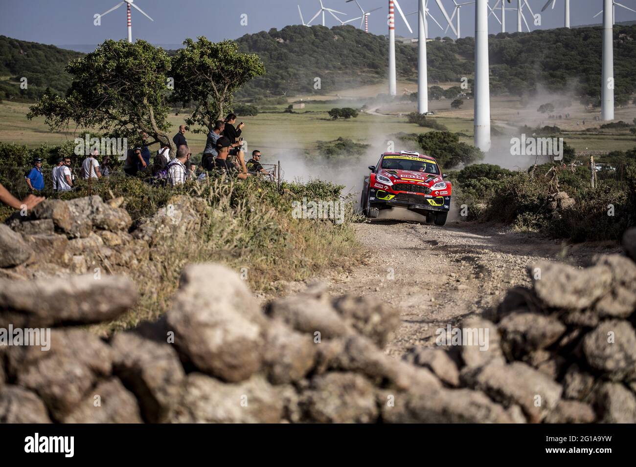 28 Prokop Martin (cze), Chytka Viktor (cze), M-Sport Ford World Rally Team, Ford Fiesta Mk II, action during the 2021 Rally Italia Sardegna, 5th round of the 2021 FIA WRC, FIA World Rally Championship, from June 3 to 6, 2021 in Alghero, Sardinia - Photo Nikos Katikis / DPPI / LiveMedia Stock Photo