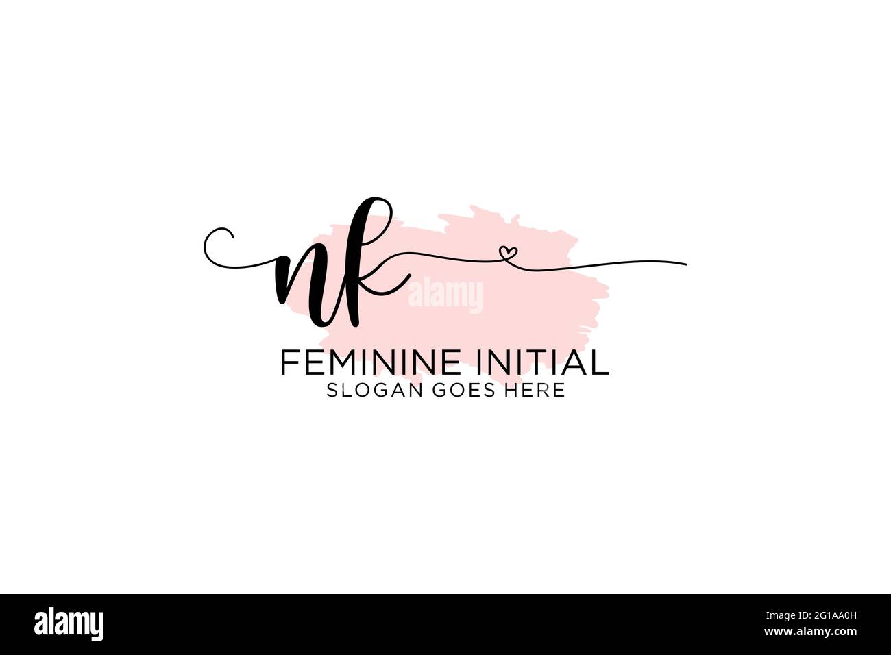 NK beauty monogram and elegant logo design handwriting logo of initial ...