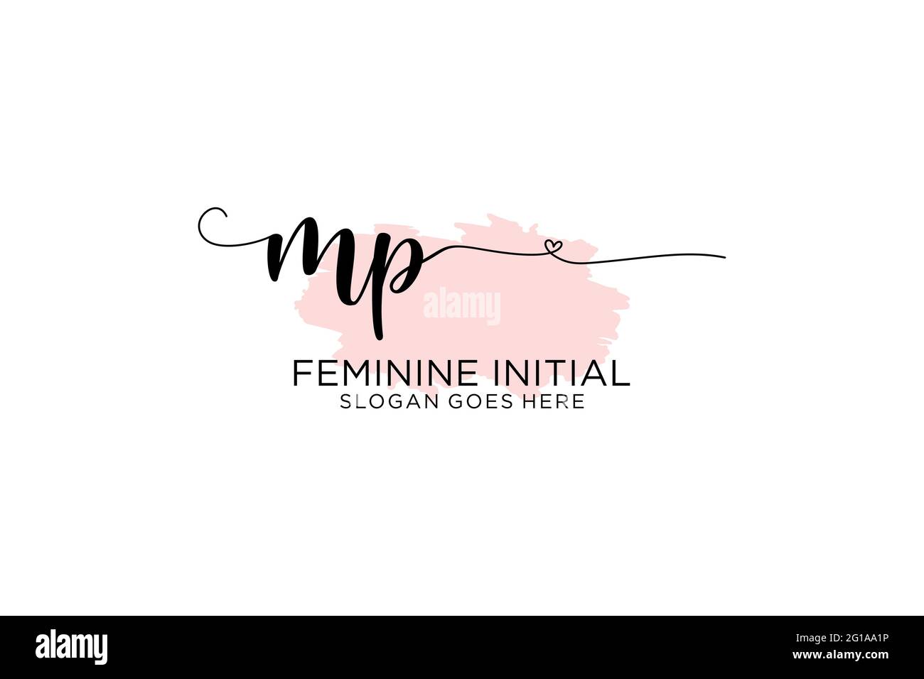 MP beauty monogram and elegant logo design handwriting logo of initial ...