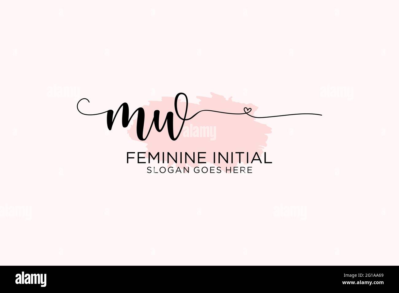 MW beauty monogram and elegant logo design handwriting logo of initial ...