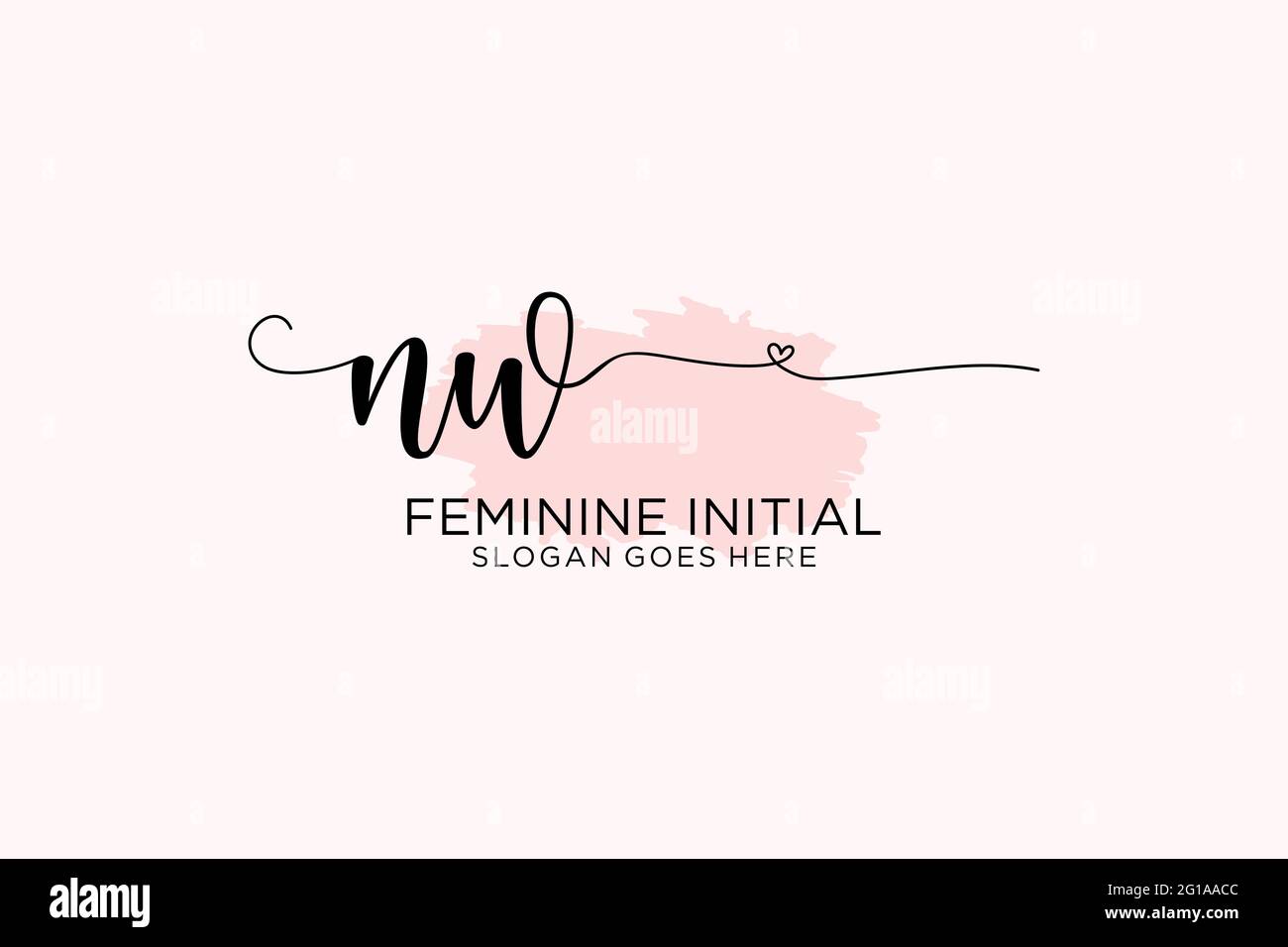 NW beauty monogram and elegant logo design handwriting logo of initial ...