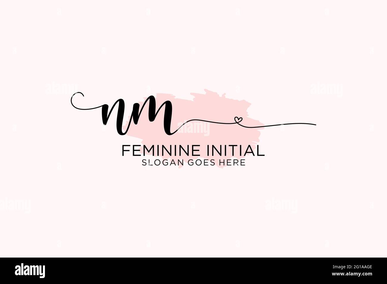 NM beauty monogram and elegant logo design handwriting logo of initial ...