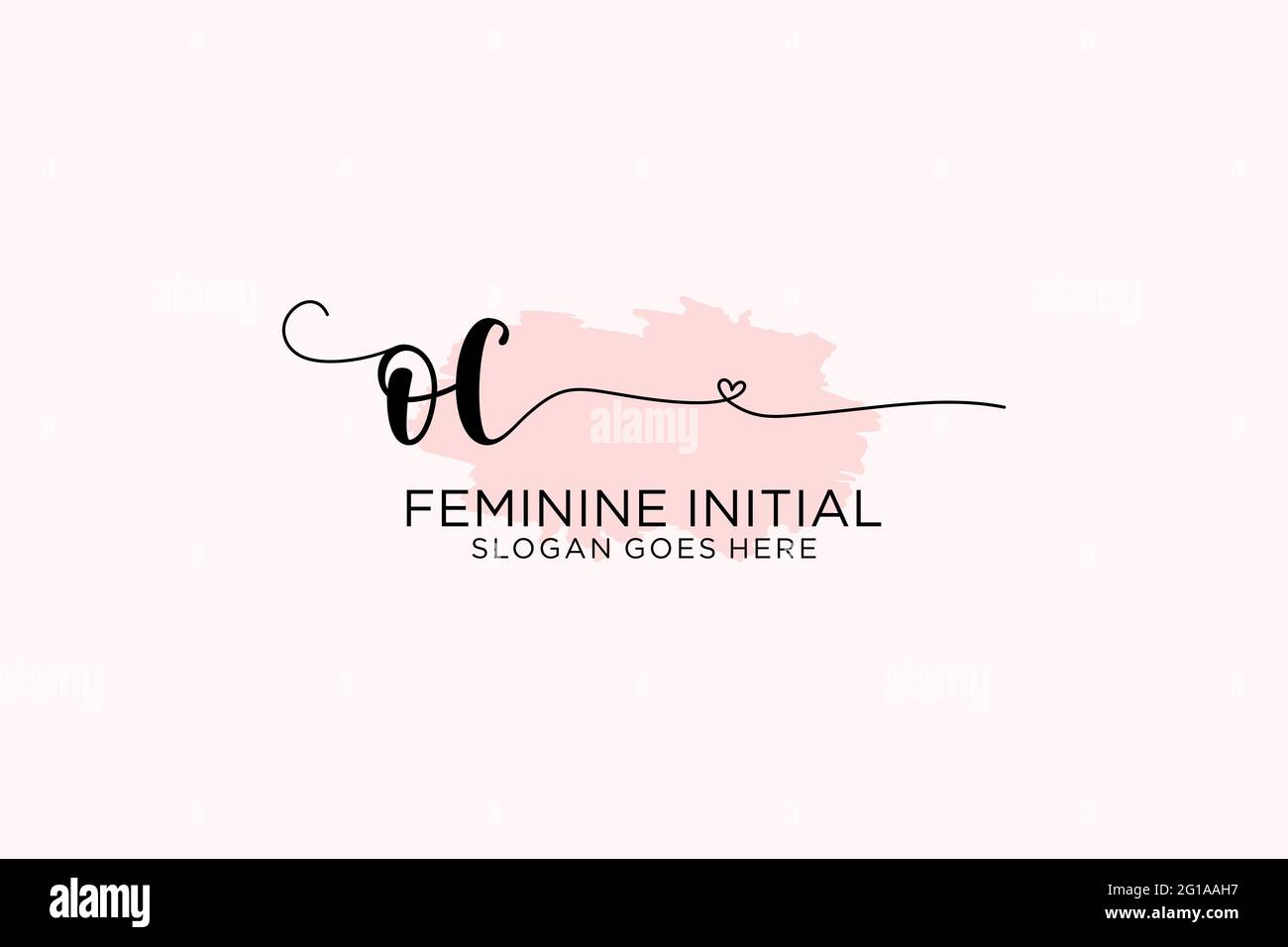 OC beauty monogram and elegant logo design handwriting logo of initial ...