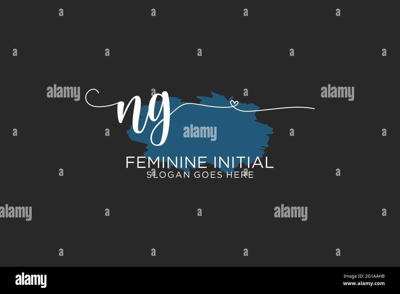 NG beauty monogram and elegant logo design handwriting logo of initial ...
