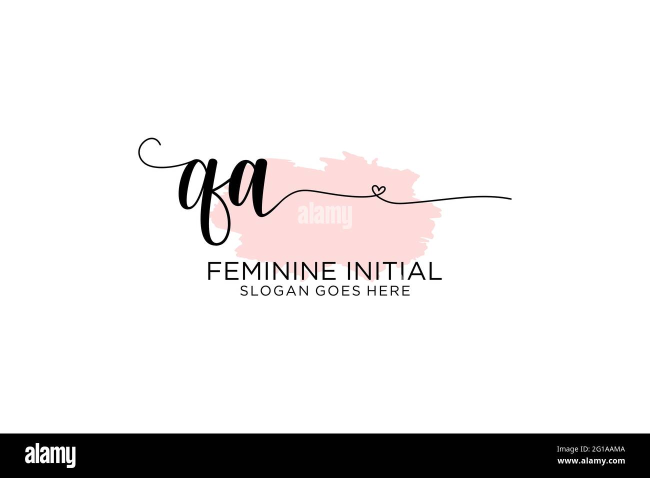 QA beauty monogram and elegant logo design handwriting logo of initial ...