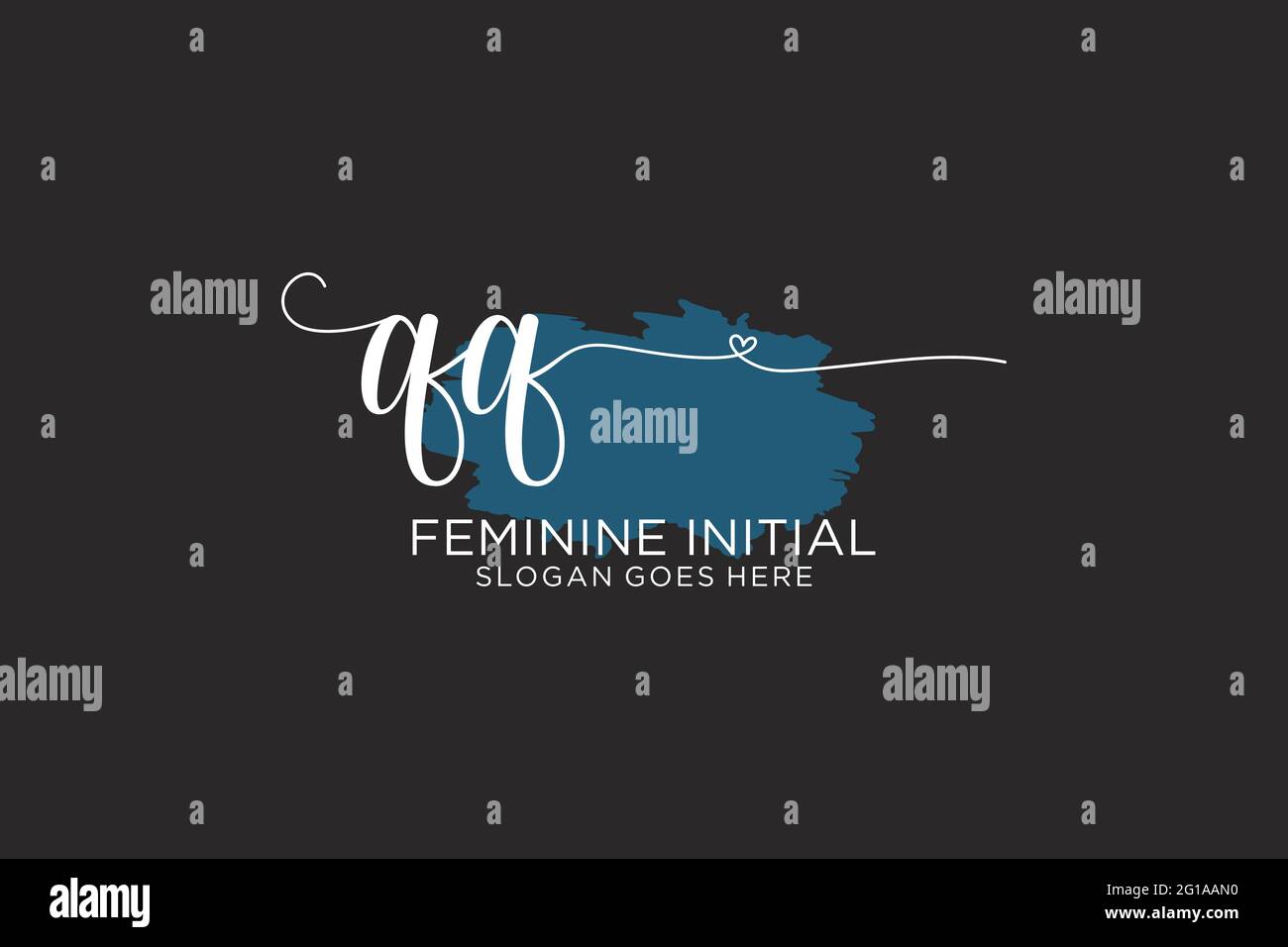 QQ beauty monogram and elegant logo design handwriting logo of initial ...