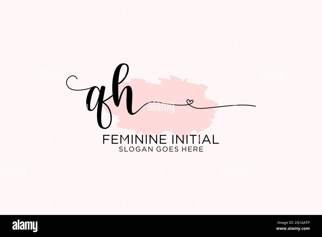 QH beauty monogram and elegant logo design handwriting logo of initial ...