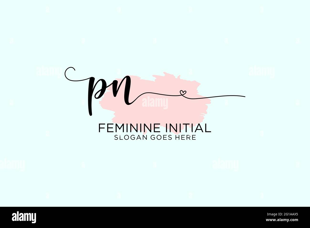 PN beauty monogram and elegant logo design handwriting logo of initial signature, wedding, fashion, floral and botanical with creative template. Stock Vector