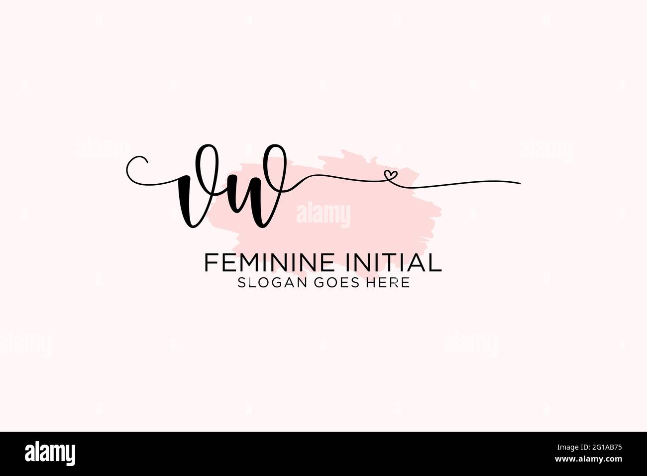 VW beauty monogram and elegant logo design handwriting logo of initial ...