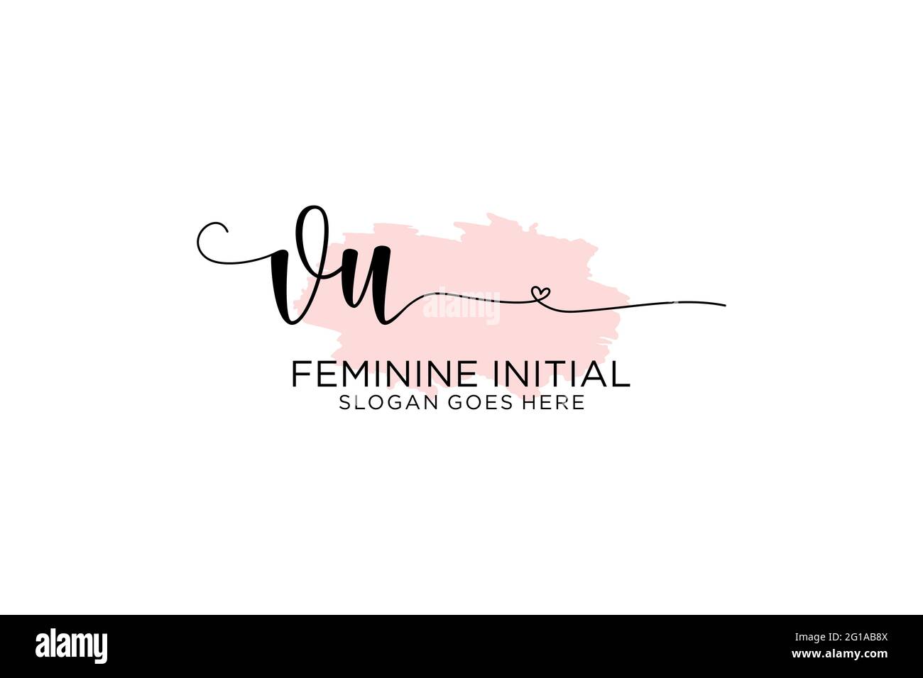 VU beauty monogram and elegant logo design handwriting logo of initial ...