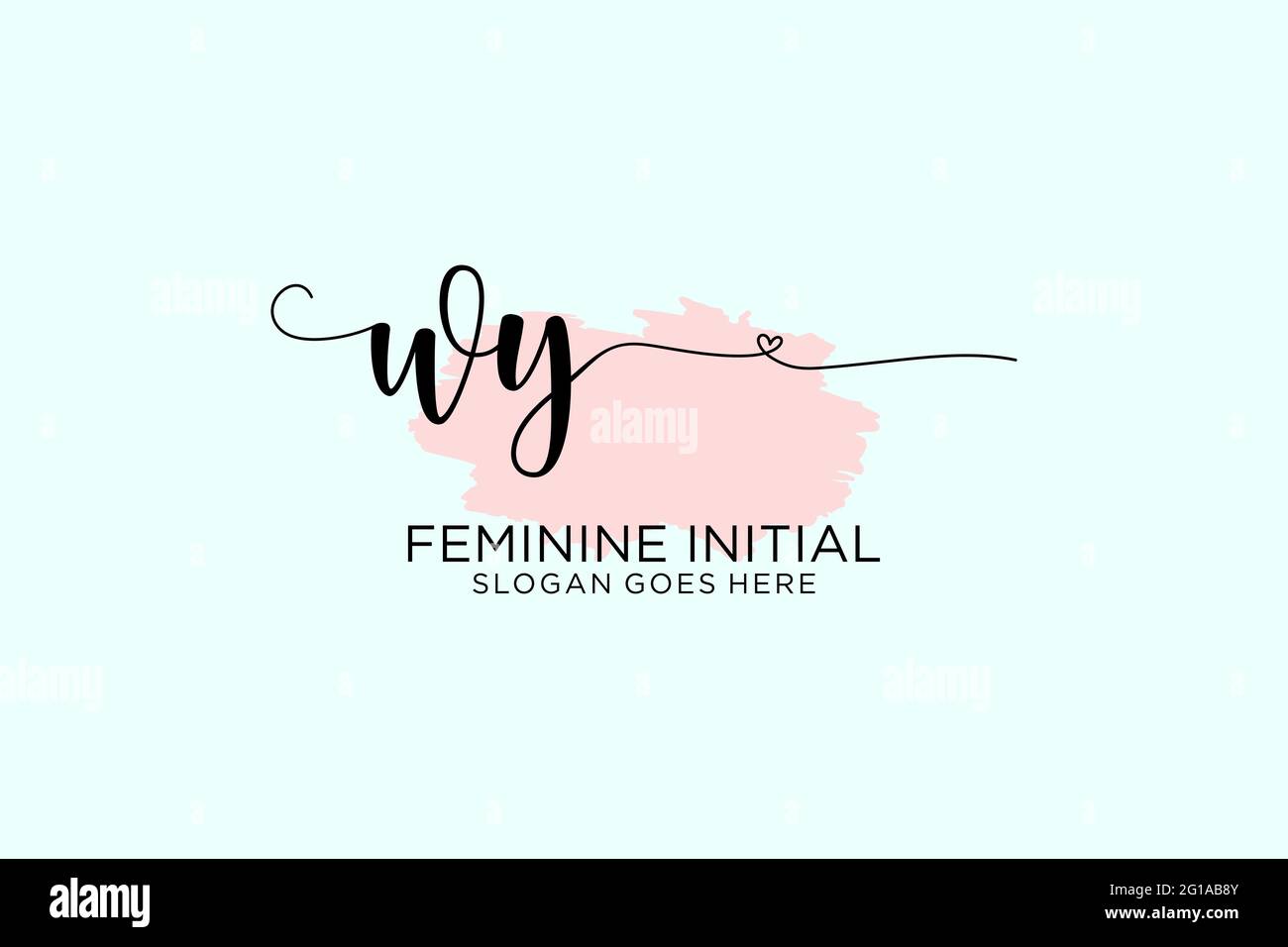 WY beauty monogram and elegant logo design handwriting logo of initial ...