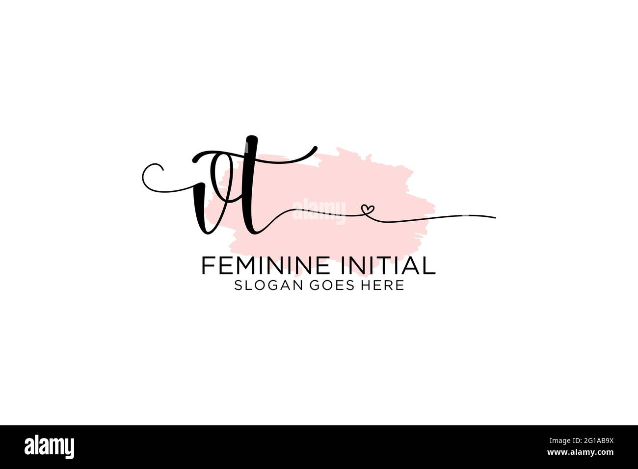 VT beauty monogram and elegant logo design handwriting logo of initial ...