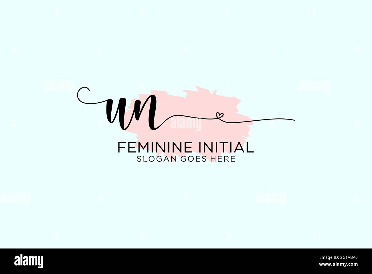 UN beauty monogram and elegant logo design handwriting logo of initial ...