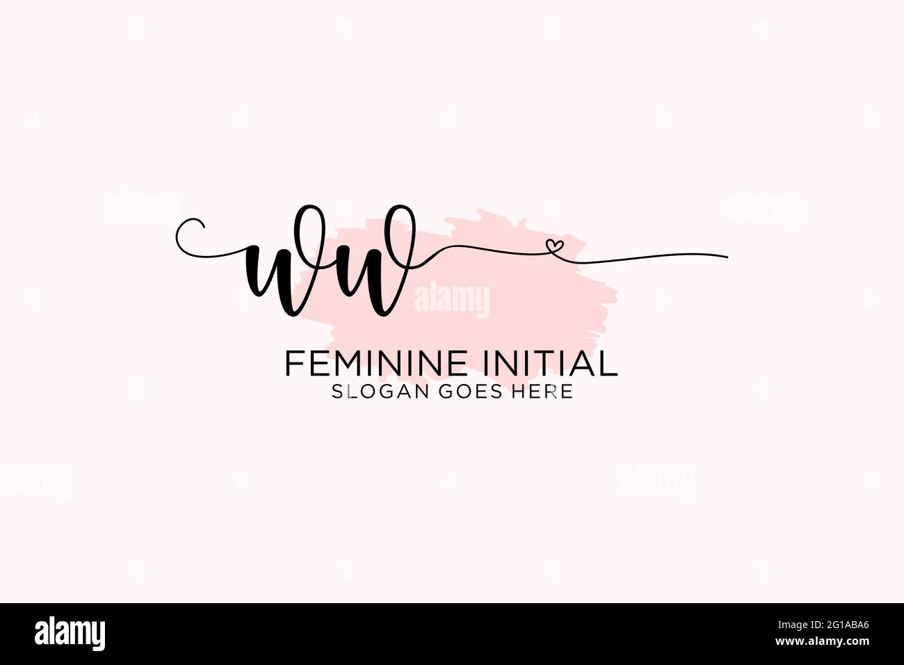 WW beauty monogram and elegant logo design handwriting logo of initial ...