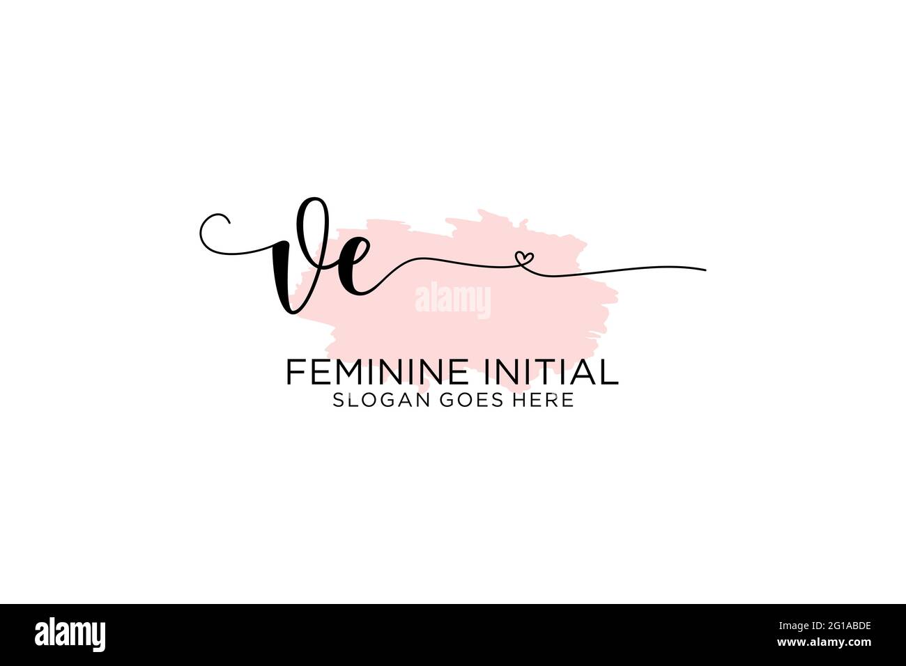 VE beauty monogram and elegant logo design handwriting logo of initial ...