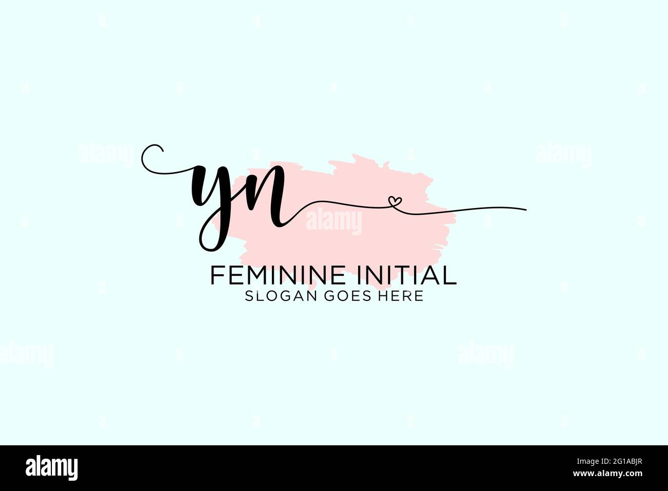 YN beauty monogram and elegant logo design handwriting logo of initial ...
