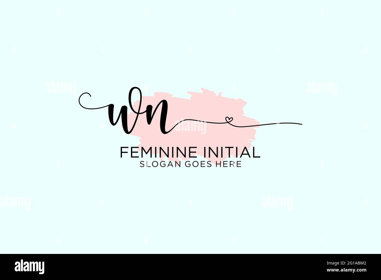 WN beauty monogram and elegant logo design handwriting logo of initial ...