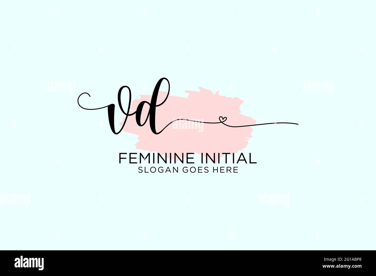 VD beauty monogram and elegant logo design handwriting logo of initial ...