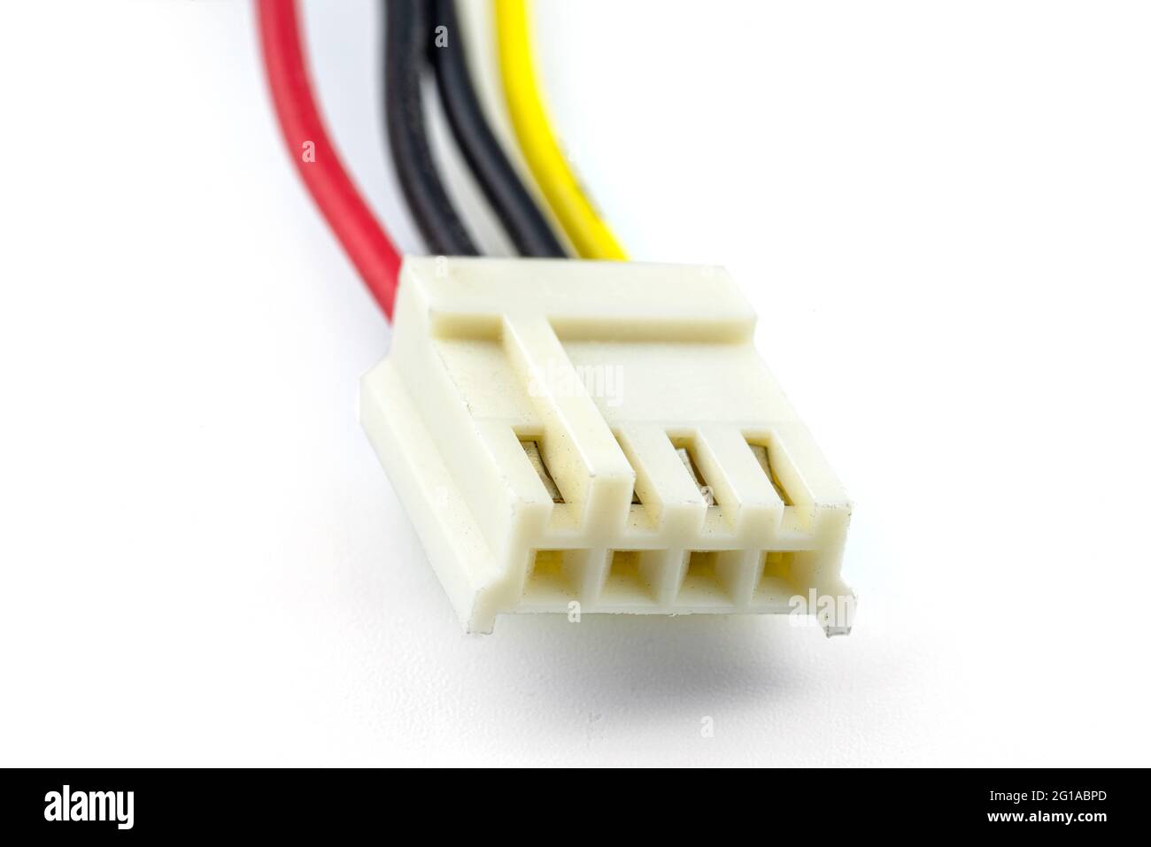A four-pin female plug for powering a floppy drive coming from a computer power  supply, isolated on a white background Stock Photo - Alamy
