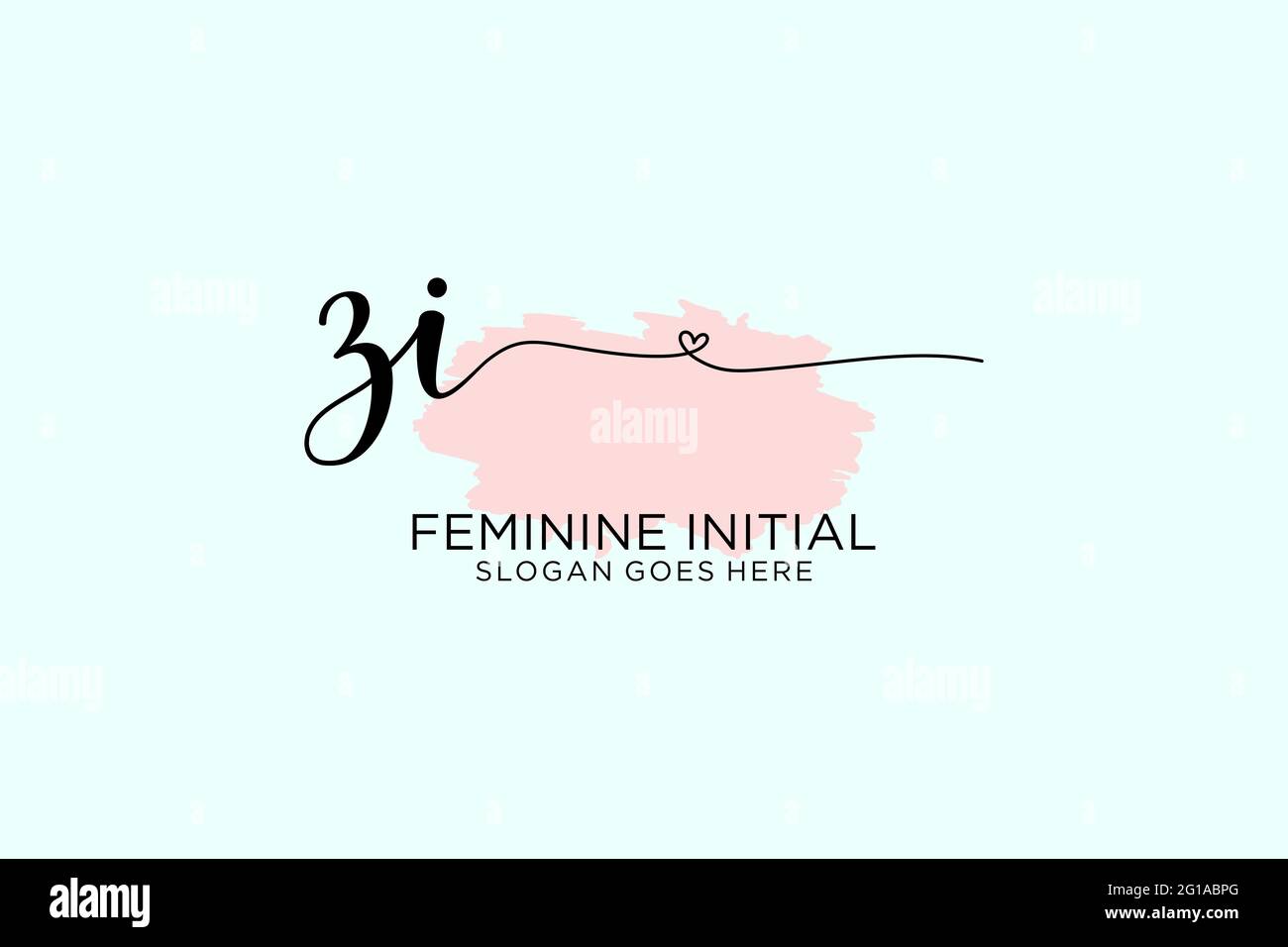 ZI beauty monogram and elegant logo design handwriting logo of initial ...