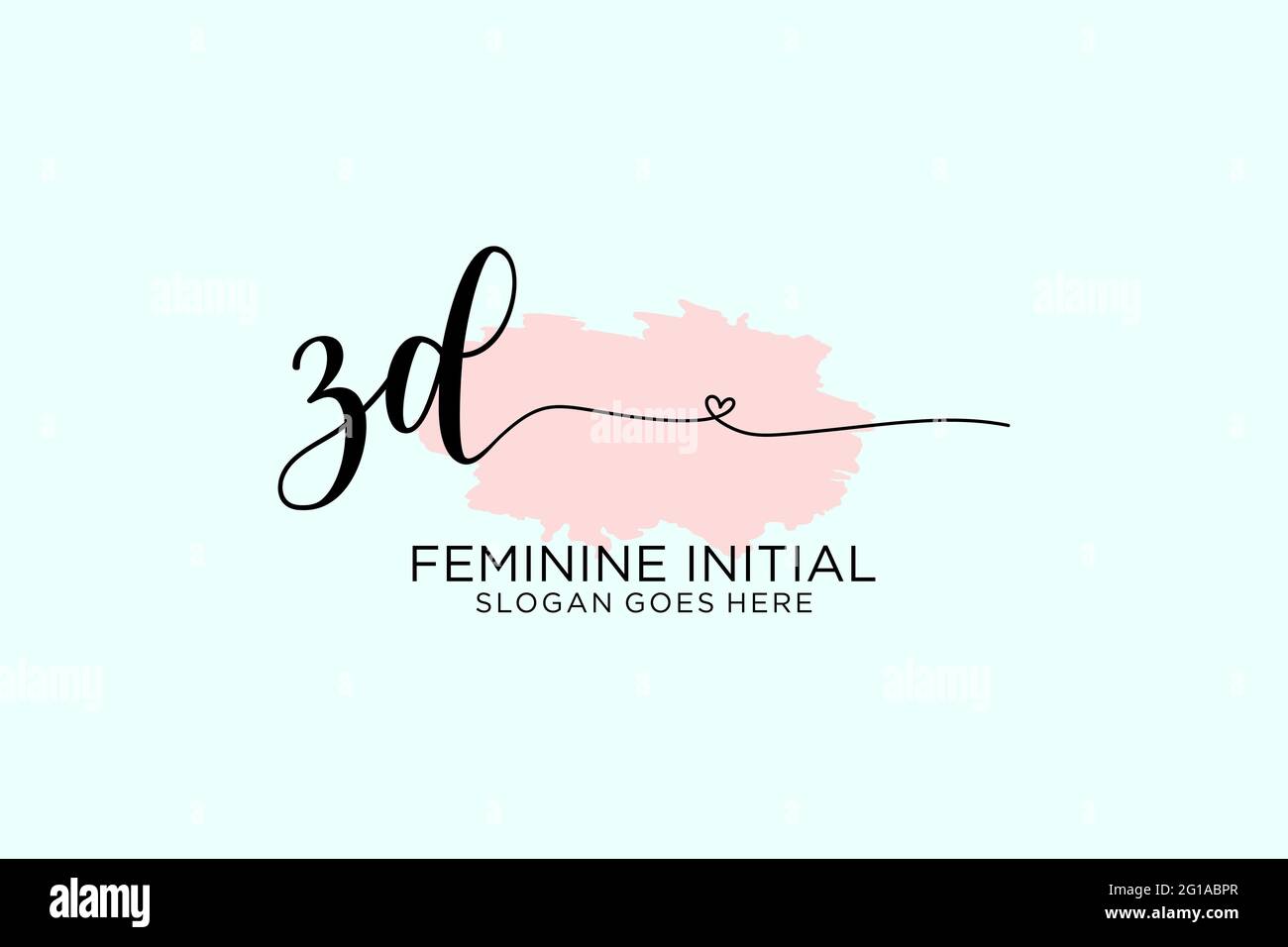 ZD beauty monogram and elegant logo design handwriting logo of initial ...