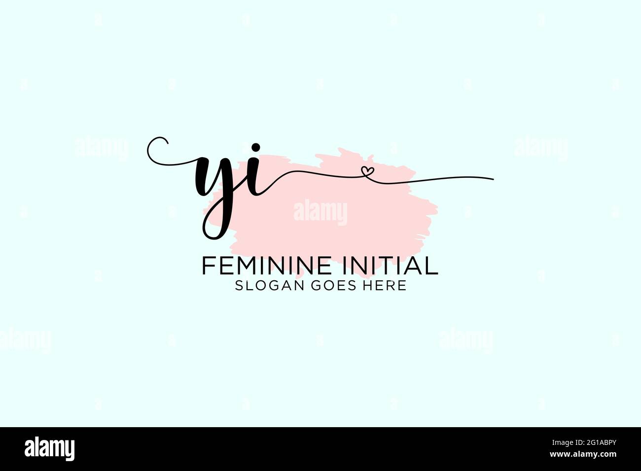 YI beauty monogram and elegant logo design handwriting logo of initial ...