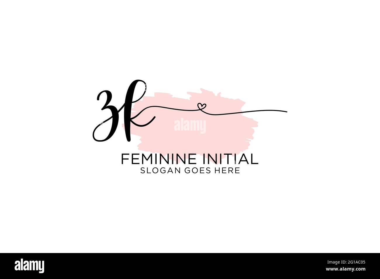 ZK beauty monogram and elegant logo design handwriting logo of initial ...