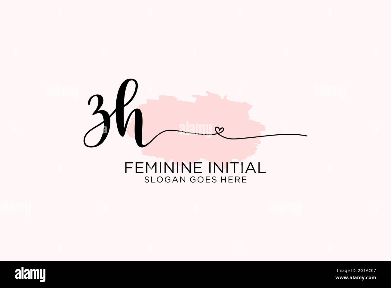ZH beauty monogram and elegant logo design handwriting logo of initial ...