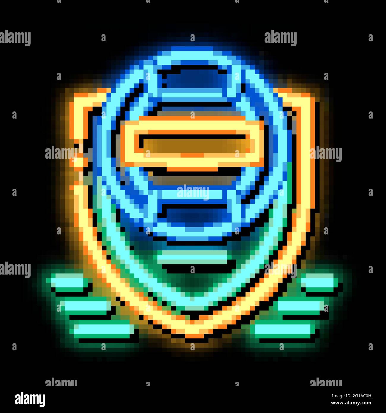 Volleyball Team Emblem neon glow icon illustration Stock Vector