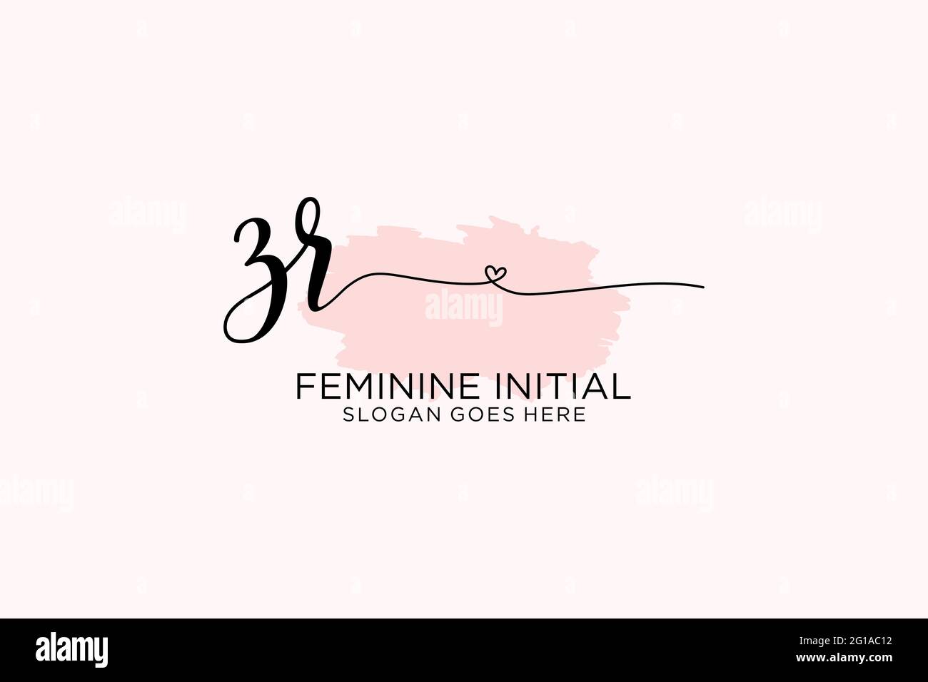 ZR beauty monogram and elegant logo design handwriting logo of initial ...