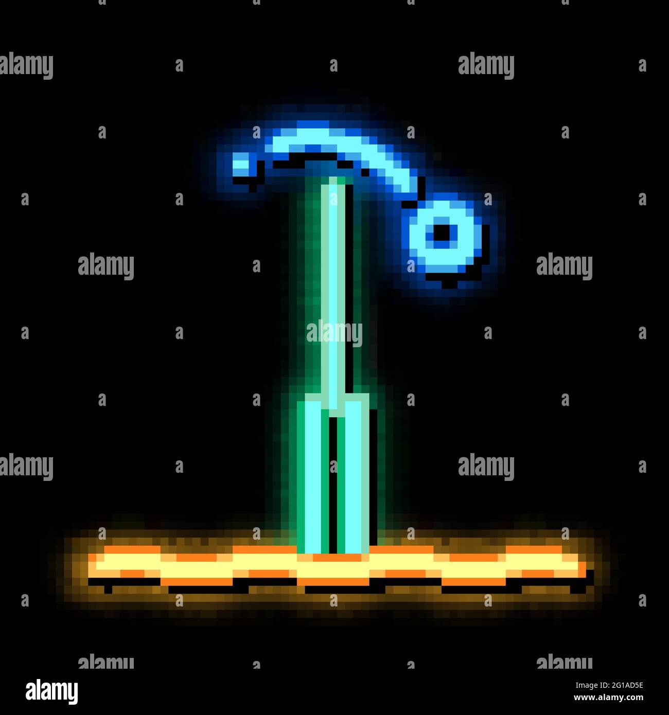 Ball Flew Over Field neon glow icon illustration Stock Vector