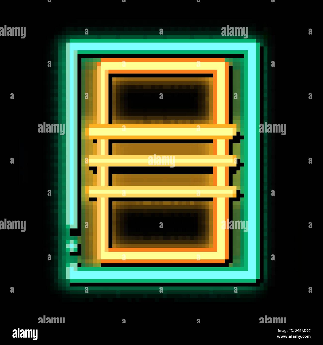 Volleyball Field Top View neon glow icon illustration Stock Vector