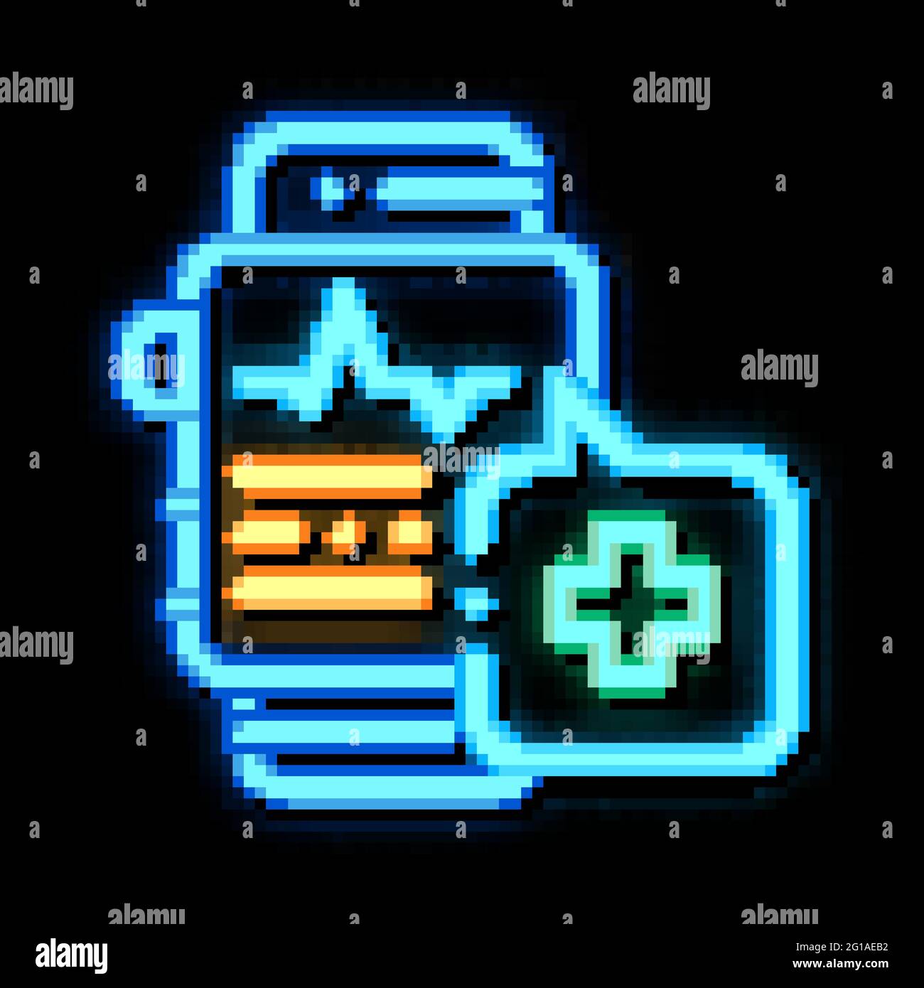 Heartbeat Watch neon glow icon illustration Stock Vector Image & Art ...