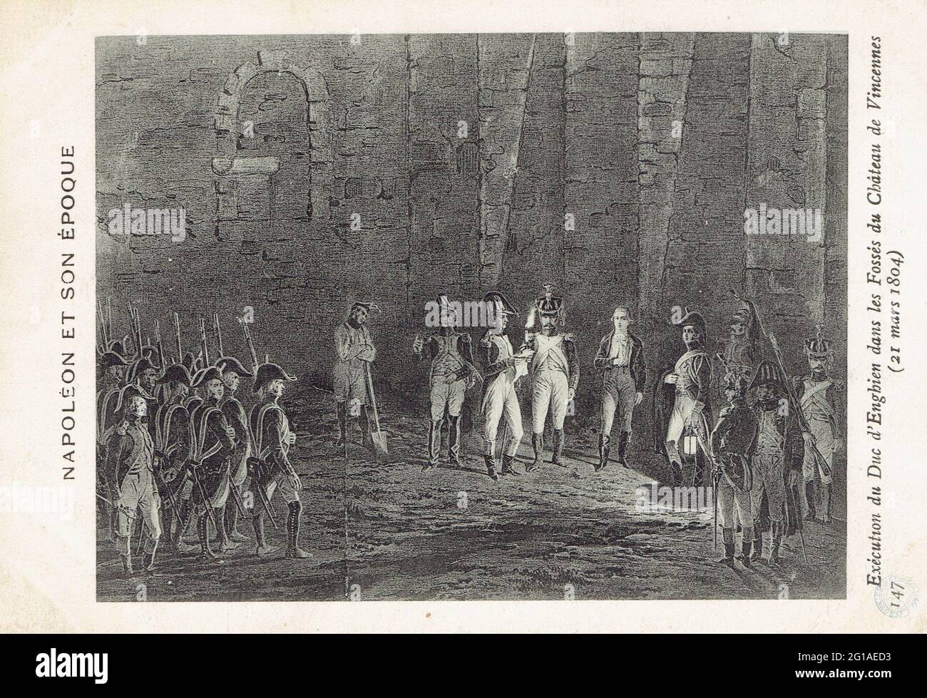 Exécution du Duc d'Enghien dans les fossés du château de Vincennes  21 mars 1804 Stock Photo